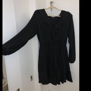 Express black ruffle dress